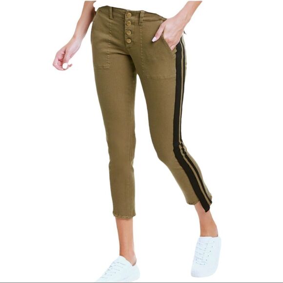 Pam & Gela Double Stripe Pant in Winter Moss - Picture 1 of 10